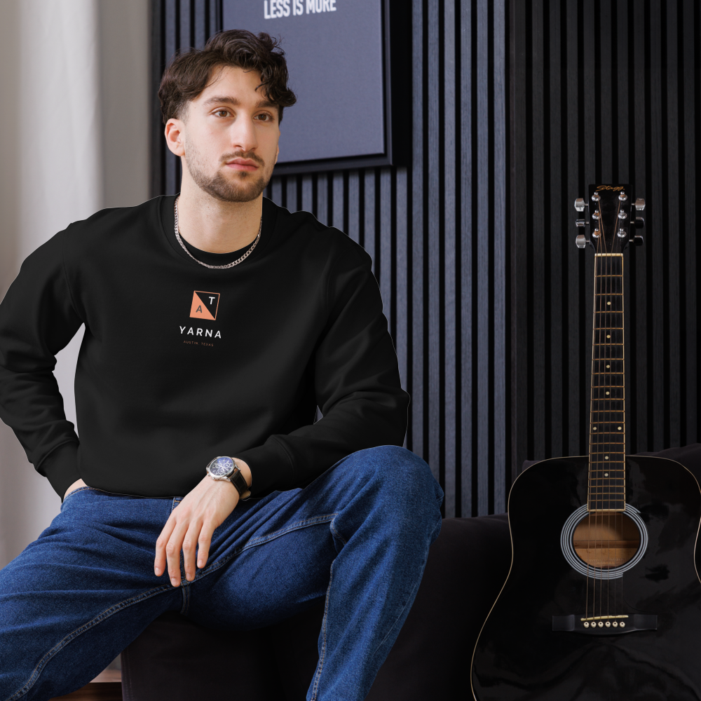 The Midnight Austin Sweatshirt: Dark, Bold, and Sustainable _ MANUAL